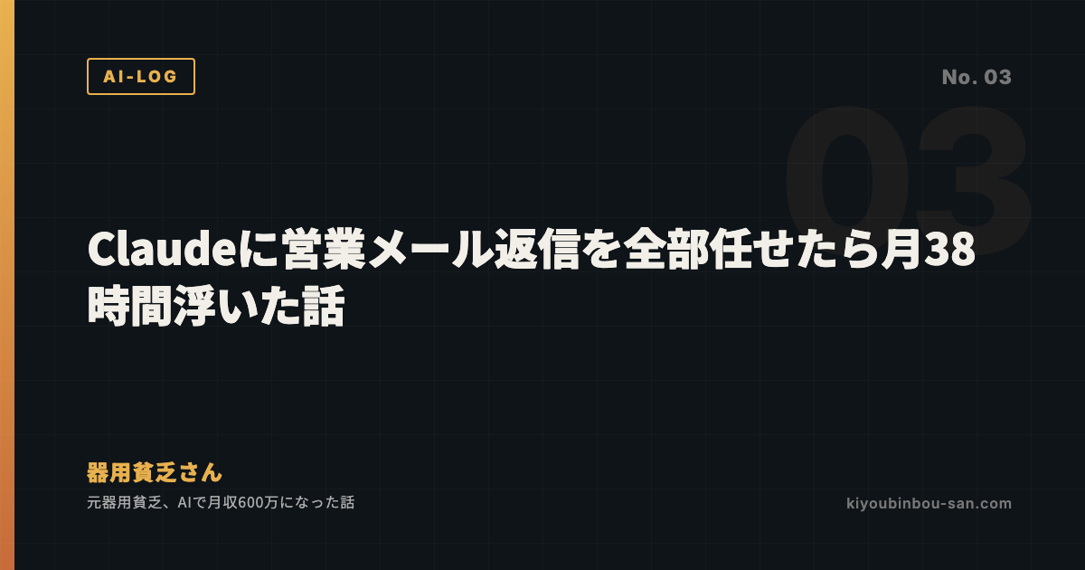 Claudeに営業メール返信を全部任せたら月38時間浮いた話