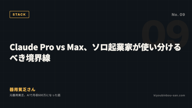 Claude Pro vs Max、ソロ起業家が使い分けるべき境界線