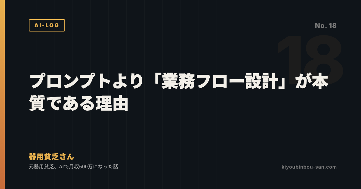 プロンプトより「業務フロー設計」が本質である理由