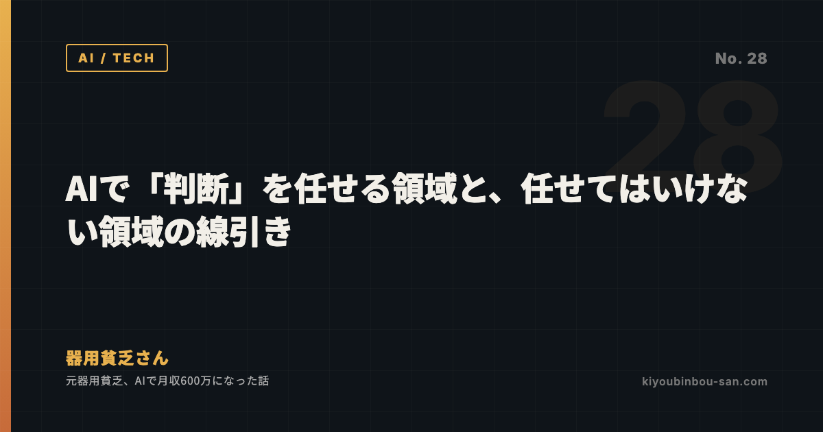 AIで「判断」を任せる領域と、任せてはいけない領域の線引き